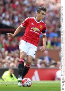 Matteo Darmian of Manchester United ManU - Manchester United vs. Tottenham Hotspurs - Barclay s Premier League - Old Trafford - Manchester - 08 08 2015 Pic Philip Oldham Sportimage EDITORIAL USE ONLY. No use with unauthorised audio, video, data, fixture lists, club league logos or live services. Online in-match use limited to 120 images, no video emulation. No use in betting, games or single club league player publications.