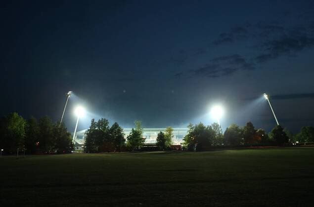 Reutlingen Das Kreuzeichen Stadion bei Nacht im Flutlicht SSV Reutlingen vs Karlsruher SC, DFB-Pokal, Fussball, 08.08.2015 Copyright: Fudischx xEibner-Pressefoto EP_pfh