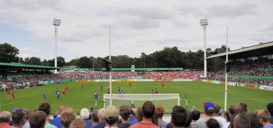 Meppen, Deutschland 08. August 2015: DFB Pokal 15 16 - SV Meppen, Stadion in Meppen ff