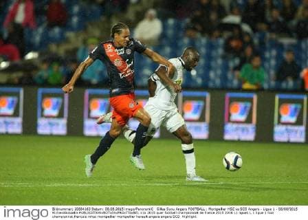 Gilles Sunu Angers FOOTBALL : Montpellier HSC vs SCO Angers - Ligue 1 - 08 08 2015 RichardGosselin 