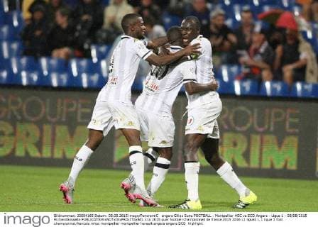 angers Gilles Sunu FOOTBALL : Montpellier HSC vs SCO Angers - Ligue 1 - 08 08 2015 RichardGosselin 