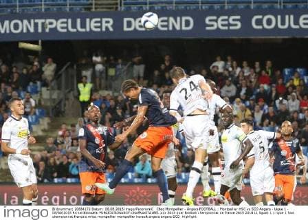 Choc Montpellier - Angers FOOTBALL : Montpellier HSC vs SCO Angers - Ligue 1 - 08 08 2015 RichardGosselin 