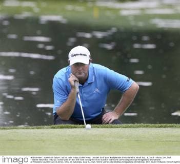 Aktuell Golf, WGC Bridgestone Invitational in Akron Aug. 8, 2015 - Akron, OH, USA - Steven Bowditch lines up a birdie putt on the 16th hole during the third round of the World Golf Championships-Bridgestone Invitational at Firestone Country Club in Akron, Ohio, on Saturday, Aug. 8, 2015. World Golf Championships-Bridgestone Invitational, third round - ZUMAm67_