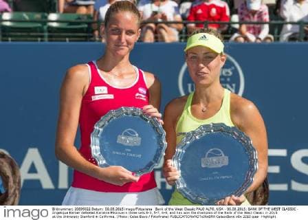 Bank of the West Classic PALO ALTO, USA - 09.08.2015: BANK OF THE WEST CLASSIC - Angelique Kerber defeated Karolina Pliskova in three sets 6-3, 5-7, 6-4, and has won the champion of the Bank of the West Classic in 2015 at the University Stanford in California. (Photo: Celso Bayo FotoArena)  CelsoxBayo