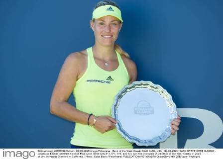 Bank of the West Classic PALO ALTO, USA - 09.08.2015: BANK OF THE WEST CLASSIC - Angelique Kerber defeated Karolina Pliskova in three sets 6-3, 5-7, 6-4, and has won the champion of the Bank of the West Classic in 2015 at the University Stanford in California. (Photo: Celso Bayo FotoArena)  CelsoxBayo