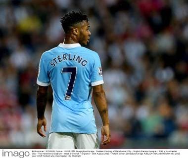 Raheen Sterling of Manchester City - English Premier League - WBA v Manchester City - The Hawthorns Stadium - West Bromwich - England - 10th August 2015 - Picture Simon Bellis Sportimage EDITORIAL USE ONLY. No use with unauthorised audio, video, data, fixture lists, club league logos or live services. Online in-match use limited to 120 images, no video emulation. No use in betting, games or single club league player publications.