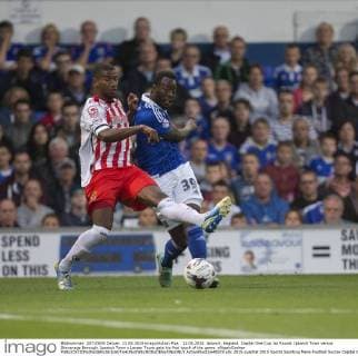 11.08.2015. Ipswich, England. Capital One Cup 1st Round. Ipswich Town versus Stevenage Borough. Ipswich Town s Larsen Toure gets his first touch of the game. xNigelxCookex  ActionPlus11648573