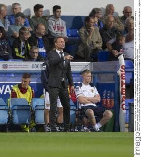 11.08.2015. Ipswich, England. Capital One Cup 1st Round. Ipswich Town versus Stevenage Borough. Teddy Sherringham, the Stevenage manager on the touchline. xNigelxCookex  ActionPlus11648574