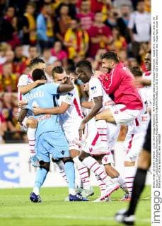 Riffi Mandanda (Ajaccio) Fussball Frankreich, Coupe de la Ligue, RC Lens vs. AC Ajaccio - 11 08 2015 JBAutissier Panoramic 