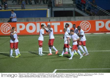 Aktuell Fußball, Ligapokal Frankreich, AS Nancy - LB Chateauroux Dalle-- Coulibaly - Badila - Iglesias - Mabella Fussball Frankreich, Coupe de la Ligue, AS Nancy vs. LB Chateauroux - 11 08 2015 Moa Panoramic 