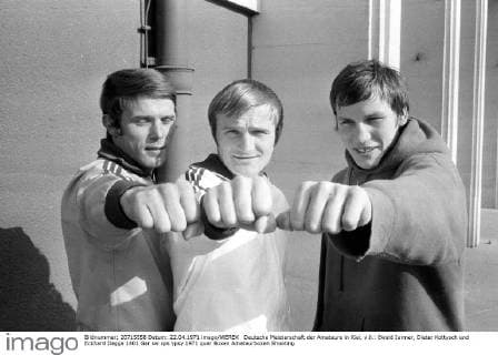 Deutsche Meisterschaft der Amateure in Kiel, v.li.: Ewald Jarmer, Dieter Kottysch und Eckhard Dagge