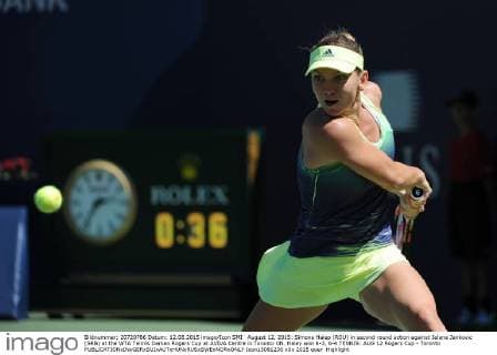 August 12, 2015: Simona Halep (ROU) in second round action against Jelena Jankovic (SRB) at the WTA Tennis Damen Rogers Cup at AVIVA Centre in Toronto ON. Haley won 6-3, 6-4 TENNIS: AUG 12 Rogers Cup - Toronto Icon15081230 EDITORIAL USE ONLY