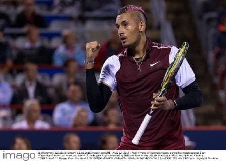 AUG 12, 2015 : Nick Kyrgios of Australia reacts during his match against Stan Wawrinka of Swiss in the second round of the Rogers Cup presented by National Bank at the Uniprix Stadium in Montreal, Quebec, Canada. TENNIS: AUG 12 Rogers Cup - Montreal Icon15081382 EDITORIAL USE ONLY
