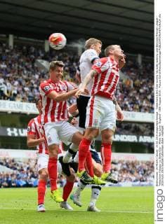 Tottenham s Eric Dier scoring his sides opening goal Barclays Premier League - Tottenham Hotspur vs Stoke City - White Hart Lane -England - 15th August 2015 - Picture David Klein Sportimage EDITORIAL USE ONLY. No use with unauthorised audio, video, data, fixture lists, club league logos or live services. Online in-match use limited to 120 images, no video emulation. No use in betting, games or single club league player publications.