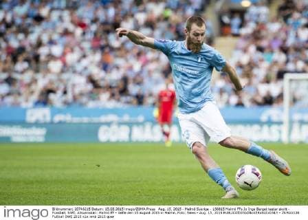 Aug. 15, 2015 - Malmö Sverige - 150815 Malmö FFs Jo Inge Berget testar skott - Fussball, SWE, Allsvenskan: Malmö FF - Gefle den 15 august 2015 in Malmö..Foto: News - Aug. 15, 2015 - ZUMAb138