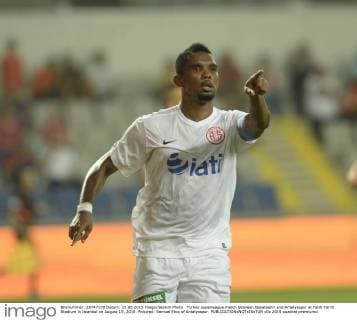 Turkey superleague match between Basaksehir and Antalyaspor at Fatih Terim Stadium in Istanbul on August 15, 2015. Pictured: Samuel Etoo of Antalyaspor. 