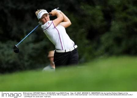Aug. 15, 2015 - BROOKE M. HENDERSON hits during the Portland Classic at the Columbia Edgewater Country Club in Portland, OR on August 15, 2015. LPGA Golf Damen - 2015 Portland Classic - ZUMAb135