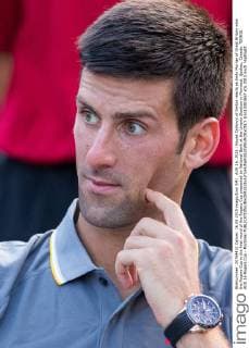 AUG 16, 2015 : Novak Djokovic of Serbia reacts as Andy Murray of Great Britain wins the Rogers Cup in the final round of the Rogers Cup presented by National Bank at the Uniprix Stadium in Montreal, Quebec, Canada. TENNIS: AUG 16 Rogers Cup - Montreal Icon15081657 EDITORIAL USE ONLY
