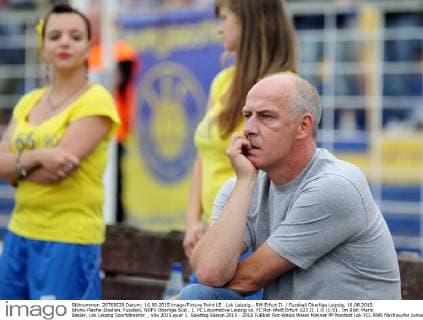 Lok Leipzig - RW Erfurt II. Fussball Oberliga Leipzig, 16.08.2015, Bruno-Plache-Stadion, Fussball, NOFV Oberliga Süd , 1. FC Lokomotive Leipzig vs. FC Rot-Weiß Erfurt U23 II. 1:0 (1:0) , Im Bild: Mario Basler, Lok Leipzig Sportdirektor. ,