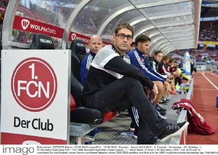 17.08.2015 - Fussball - Saison 2015 2016 - 2. Fussball - Bundesliga - 03. Spieltag: 1. FC Nürnberg Nuernberg FCN - TSV 1860 München Muenchen Löwen Loewen - - Rene Weiler (Trainer 1.FC Nürnberg FCN )