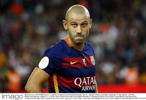 Aktuell Fußball, Spanien, Supercup, FC Barcelona - Athletic Bilbao BARCELONA -august 17- SPAIN: Javier Mascherano after the match between FC Barcelona Barca and Athletic Club Bilbao in the second leg of the spanish Supercopa, played at the Camp Nou, august 17 2015. Photo: Joan Valls Urbanandsport Cordon Press 