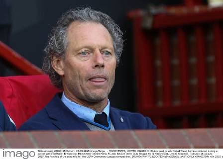 - MANCHESTER, UNITED KINGDOM: Club s head coach Michel Preud homme pictured during a soccer game between British club Manchester United ManU FC and Belgian team Club Brugge KV in Manchester, United Kingdom, Tuesday 18 August 2015, the first leg of the play-offs for the UEFA Champions League competition. BRUNOxFAHY  x04682704x