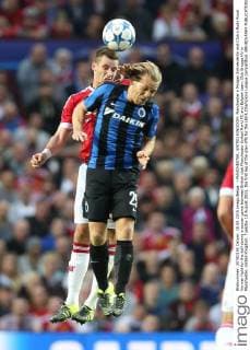 - MANCHESTER, UNITED KINGDOM: Manchester s Morgan Schneiderlin and Club s Rudy Ruud Vormer fight for the ball during a soccer game between British club Manchester United ManU FC and Belgian team Club Brugge KV in Manchester, United Kingdom, Tuesday 18 August 2015, the first leg of the play-offs for the UEFA Champions League competition. BRUNOxFAHY  x04682716x