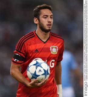 FUSSBALL CHAMPIONS LEAGUE SAISON 2015 2016 QUALIFIKATION Lazio Rom - Bayer 04 Leverkusen 18.08.2015 Hakan Calhanoglu (Bayer 04 Leverkusen) 
