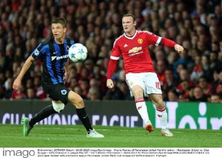 Wayne Rooney of Manchester United ManU in action - Manchester United vs. Club Brugge - UEFA Champion s League Play Off - Old Trafford - Manchester - 18 08 2015 Pic Philip Oldham SportImage EDITORIAL USE ONLY. No use with unauthorised audio, video, data, fixture lists, club league logos or live services. Online in-match use limited to 120 images, no video emulation. No use in betting, games or single club league player publications.