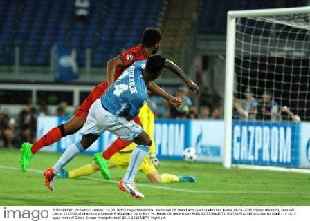 Keita BALDE Diao Lazio Goal celebration Roma 18-08-2015 Stadio Olimpico, Football Calcio 2015 2016 Champions League Preliminary Lazio Rom vs. Bayer 04 Leverkusen andreaxstaccioli