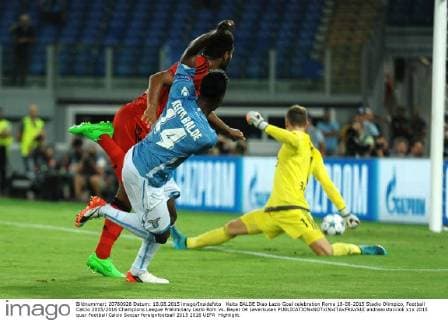 Keita BALDE Diao Lazio Goal celebration Roma 18-08-2015 Stadio Olimpico, Football Calcio 2015 2016 Champions League Preliminary Lazio Rom vs. Bayer 04 Leverkusen andreaxstaccioli