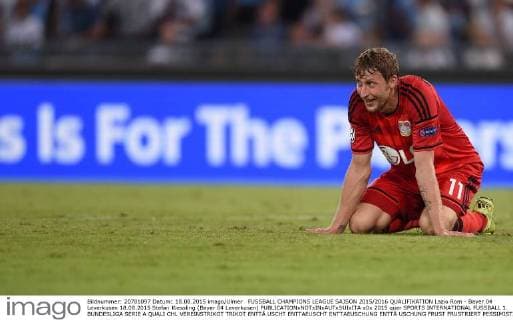 FUSSBALL CHAMPIONS LEAGUE SAISON 2015 2016 QUALIFIKATION Lazio Rom - Bayer 04 Leverkusen 18.08.2015 Stefan Kiessling (Bayer 04 Leverkusen) 