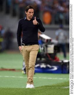 FUSSBALL CHAMPIONS LEAGUE SAISON 2015 2016 QUALIFIKATION Lazio Rom - Bayer 04 Leverkusen 18.08.2015 Trainer Roger Schmidt (Bayer 04 Leverkusen) 