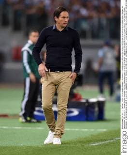 FUSSBALL CHAMPIONS LEAGUE SAISON 2015 2016 QUALIFIKATION Lazio Rom - Bayer 04 Leverkusen 18.08.2015 Trainer Roger Schmidt (Bayer 04 Leverkusen) 
