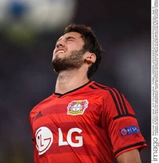 FUSSBALL CHAMPIONS LEAGUE SAISON 2015 2016 QUALIFIKATION Lazio Rom - Bayer 04 Leverkusen 18.08.2015 Hakan Calhanoglu (Bayer 04 Leverkusen) 
