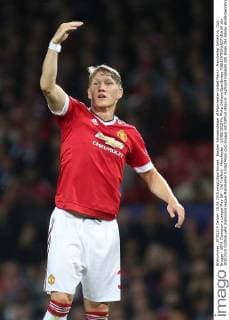 Bastian Schweinsteiger of Manchester United ManU - Manchester United vs. Club Brugge - UEFA Champion s League Play Off - Old Trafford - Manchester - 18 08 2015 Pic Philip Oldham SportImage EDITORIAL USE ONLY. No use with unauthorised audio, video, data, fixture lists, club league logos or live services. Online in-match use limited to 120 images, no video emulation. No use in betting, games or single club league player publications.