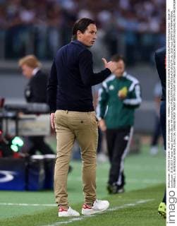 FUSSBALL CHAMPIONS LEAGUE SAISON 2015 2016 QUALIFIKATION Lazio Rom - Bayer 04 Leverkusen 18.08.2015 Trainer Roger Schmidt (Bayer 04 Leverkusen) 