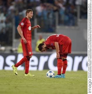 FUSSBALL CHAMPIONS LEAGUE SAISON 2015 2016 QUALIFIKATION Lazio Rom - Bayer 04 Leverkusen 18.08.2015 Stefan Kiessling und Admir Mehmedi (v.l., beide Bayer 04 Leverkusen) 