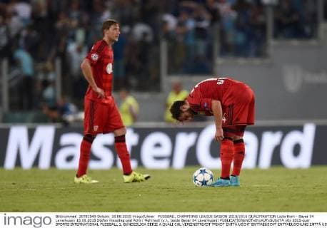 FUSSBALL CHAMPIONS LEAGUE SAISON 2015 2016 QUALIFIKATION Lazio Rom - Bayer 04 Leverkusen 18.08.2015 Stefan Kiessling und Admir Mehmedi (v.l., beide Bayer 04 Leverkusen) 