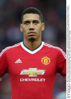 Chris Smalling of Manchester United ManU - Manchester United vs. Club Brugge - UEFA Champion s League Play Off - Old Trafford - Manchester - 18 08 2015 Pic Philip Oldham SportImage EDITORIAL USE ONLY. No use with unauthorised audio, video, data, fixture lists, club league logos or live services. Online in-match use limited to 120 images, no video emulation. No use in betting, games or single club league player publications.