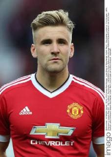 Luke Shaw of Manchester United ManU - Manchester United vs. Club Brugge - UEFA Champion s League Play Off - Old Trafford - Manchester - 18 08 2015 Pic Philip Oldham SportImage EDITORIAL USE ONLY. No use with unauthorised audio, video, data, fixture lists, club league logos or live services. Online in-match use limited to 120 images, no video emulation. No use in betting, games or single club league player publications.