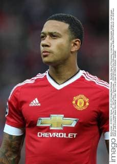 Memphis Depay of Manchester United ManU - Manchester United vs. Club Brugge - UEFA Champion s League Play Off - Old Trafford - Manchester - 18 08 2015 Pic Philip Oldham SportImage EDITORIAL USE ONLY. No use with unauthorised audio, video, data, fixture lists, club league logos or live services. Online in-match use limited to 120 images, no video emulation. No use in betting, games or single club league player publications.