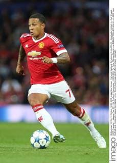Memphis Depay of Manchester United ManU - Manchester United vs. Club Brugge - UEFA Champion s League Play Off - Old Trafford - Manchester - 18 08 2015 Pic Philip Oldham SportImage EDITORIAL USE ONLY. No use with unauthorised audio, video, data, fixture lists, club league logos or live services. Online in-match use limited to 120 images, no video emulation. No use in betting, games or single club league player publications.