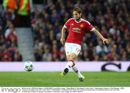 Daley Blind of Manchester United ManU - Manchester United vs. Club Brugge - UEFA Champion s League Play Off - Old Trafford - Manchester - 18 08 2015 Pic Philip Oldham SportImage EDITORIAL USE ONLY. No use with unauthorised audio, video, data, fixture lists, club league logos or live services. Online in-match use limited to 120 images, no video emulation. No use in betting, games or single club league player publications.