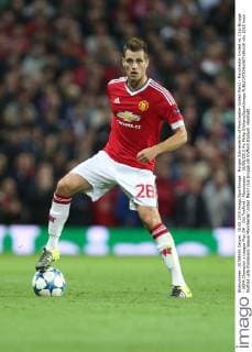 Morgan Schneiderlin of Manchester United ManU - Manchester United vs. Club Brugge - UEFA Champion s League Play Off - Old Trafford - Manchester - 18 08 2015 Pic Philip Oldham SportImage EDITORIAL USE ONLY. No use with unauthorised audio, video, data, fixture lists, club league logos or live services. Online in-match use limited to 120 images, no video emulation. No use in betting, games or single club league player publications.