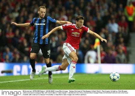 Matteo Darmian of Manchester United ManU - Manchester United vs. Club Brugge - UEFA Champion s League Play Off - Old Trafford - Manchester - 18 08 2015 Pic Philip Oldham SportImage EDITORIAL USE ONLY. No use with unauthorised audio, video, data, fixture lists, club league logos or live services. Online in-match use limited to 120 images, no video emulation. No use in betting, games or single club league player publications.