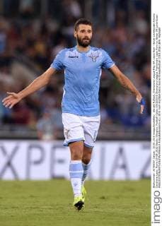 Aktuell Fußball, Champions League Play Off, Lazio Rom - Bayer Leverkusen Antonio Candreva Lazio. Roma 18-08-2015 Stadio Olimpico, Football Calcio 2015 2016 Champions League Preliminary Lazio Rom vs. Bayer 04 Leverkusen AntoxBaldassarre
