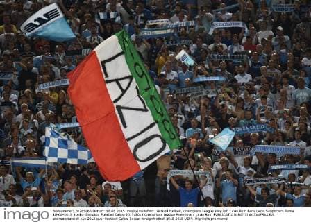 Aktuell Fußball, Champions League Play Off, Lazio Rom Fans Lazio Supporters Roma 18-08-2015 Stadio Olimpico, Football Calcio 2015 2016 Champions League Preliminary Lazio Rom andreaxstaccioli