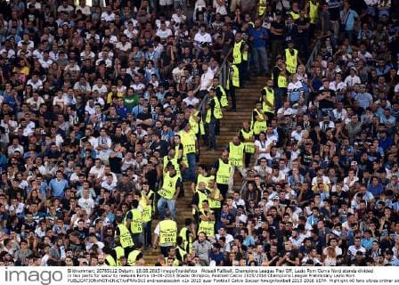 Aktuell Fußball, Champions League Play Off, Lazio Rom Curva Nord stands divided in two parts for security reasons Roma 18-08-2015 Stadio Olimpico, Football Calcio 2015 2016 Champions League Preliminary Lazio Rom andreaxstaccioli