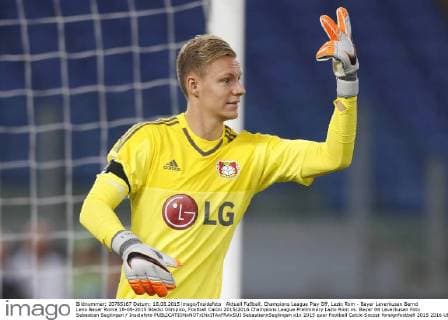 Aktuell Fußball, Champions League Play Off, Lazio Rom - Bayer Leverkusen Bernd Leno Bayer Roma 18-08-2015 Stadio Olimpico, Football Calcio 2015 2016 Champions League Preliminary Lazio Rom vs. Bayer 04 Leverkusen Foto Sebastian Seglingen Insidefoto SebastianxSeglingen